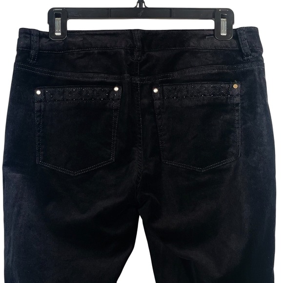 New White House Black Market Black Velvet Slim Leg Pants Rhinestone 2‎ Regular - Picture 8 of 10